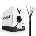 Voltive 18/4 Low Voltage Wire, Plenum CL3P, Black, 500ft - 18AWG, 4 Conductors, Stranded Bare Copper, UL Listed - V-1246-1
