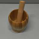 Mantouxixi Wood Mortar and Pestle Bamboo Guacamole Bowl Shell Garlic Mortar Pepper Press Mincer Grinder Chopper Crusher Molcajete Mixed Kitchen Tool - Medium