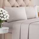 Twin XL 4 Piece Sheet Set - Comfy Breathable & Cooling - Ultra Soft Hotel Luxury Bedding Set w/ 8-16 Inch Deep Pockets - 1 Flat & 1 Fitted Sheet & 2 Pillowcases - Wrinkle Free & Easy Care - Light Grey