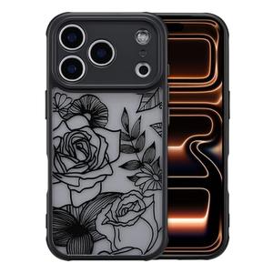 XIZYO for iPhone 17 Pro Max Case, Floral Rose Cute Phone Case for Women Girls Aesthetic Pattern Print Slim TPU Bumper Shockproof Protective Cover for iPhone 17 Pro Max 6.9 Inch, Black