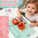 2Pack Silicone Placemats for Baby&Kid, Stain-Proof Non-Slip Baby Place Mat for Restaurant Highchair& Home Dining, Baby-led Food mats for Travel, Portable Toddler Table mat-Waterproof&Dishwasher Safe (Blue&green)