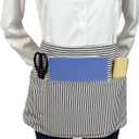 3 Pack Waist Apron with 3 Pockets, Stripes Half Apron, Waitress Apron with Pockets, Server Aprons kitchen aprons