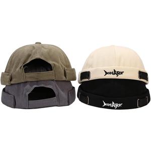 4 Pack Docker Hat Brimless Hats Skullcap Beanie Hat Cap for Men Women Corduroy Retro Style Rolled Cuff Harbour Hat