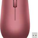 Lenovo 530 Full Size Wireless Computer Mouse for PC, Laptop, Computer with Windows - 2.4 GHz Nano USB Receiver - Ambidextrous Design - 12 Months Battery Life - Cherry Red