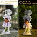 Fairy Garden Statues Outdoor Decor, Angel Figurines with Solar Lights Waterproof Resin Yard Art Sculpture Decoration for Patio, Lawn, Balcony, Mother's Day, Housewarming Gift