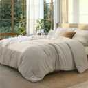 Bedsure King Size Comforter Set, Beige Soft Prewashed Bedding for All Seasons, 3 Pieces GentleSoft Warm Down Alternative Bed Set, 1 Lightweight Comforter (104"x90") and 2 Pillowcases (20"x36")