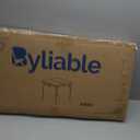 34" Square Folding Card Table, Fold-in-Half Utility Portable Table, White
