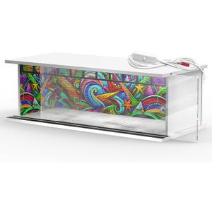 SAMYUCHO 1/64 Scale Diecast Display Case for Hot Wheels Matchbox Cars, Toy Car Model Mini Garage with LED Light and Acrylic Cover, Stackable Parking Lot Diorama Storage for Collection Present (Multi Color)