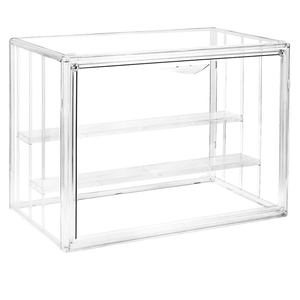 Clear Acrylic Display Case, 3 Tier Acrylic Blind Box for Figures, Dustproof Storage Organizer with Magnetic Door for Action Figures, Stackable Collectibiles Showcase for Doll Toy Car Model