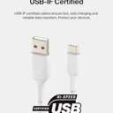 Belkin USB A to USB C Cable, 6.6ft, 15W - Type C Charger, iPhone Charger Cord, Soft, Braided, Flexible for iPhone 16 & 15, Galaxy S25, Pixel 9, iPad Pro, Airpods Pro, Switch & More - White