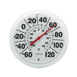 Springfield Indoor Outdoor Big Dial Thermometer, Wireless with Large Easy-to-Read Numbers, 8-Inch Dial for Patio, Pool, or Indoor Use, White Finish (No Size)