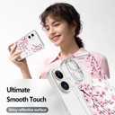 Fiyart Designed for iPhone 16 Plus Case Flowers Design Compatible with MagSafe Wireless Charging,Cute Clear Pink Floral Sakuras Anti-Scratch Phone Cover for Women Girls 6.7"-Transparent