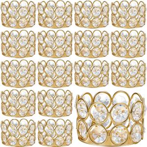 Honeydak 20 Pcs Gold Crystal Votive Candle Holder Tealight Table Centerpieces Elegant Decorative Bling for Wedding Home Decoration, Candle Excluded (Gold)