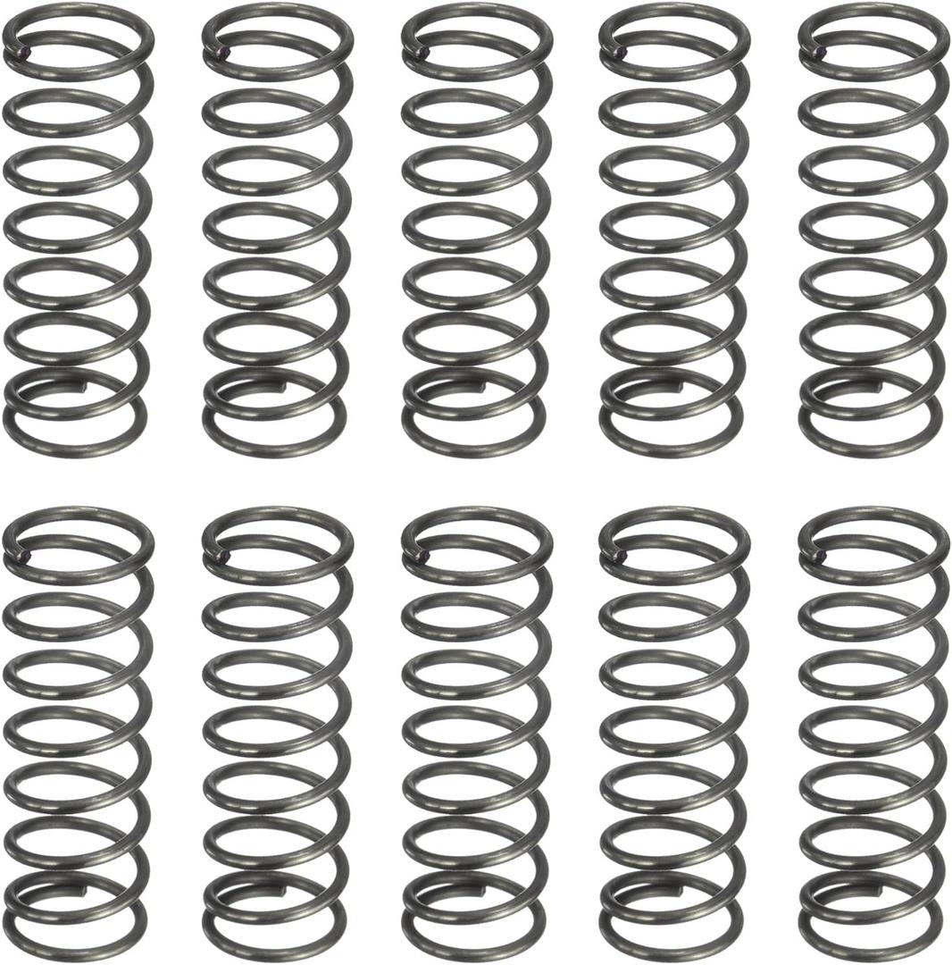 uxcell 20Pcs Compression Spring, 12mm OD, 1.2mm Wire Size, 35mm Free Length, Spring Steel Construction Extended Mechanical Compression Springs for Shop and Home Repairs, Silver Tone