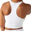 YITTY Active Sports Bra Tank, Tank Top for Women with Built-in Bra, Racerback, Removable Cups, Low-Impact Yoga and Gym (White, L)