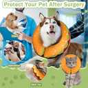 Inflatable Dog Cone Collar for Large Medium Small Dogs, Soft Adjustable Recovery Cone Collar for Dogs Cats,Dog Neck Donut Cone Alternative After Surgery(Hamburger,Large (L)