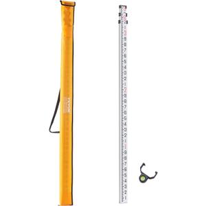 VEVOR Aluminum Grade 18-Feet/10ths 6 Sections Telescopic Measuring Rod, Double-Sided Scale 1/10ft Leveling Rod Stick with Bubble Level & Carrying Bag for Houses, Walls, Floors