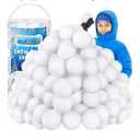 Elcoho 200 Pieces 2 Inch Fake Snow Fight Ball Artificial Snow Xmas Party Supplies Winter Snowball Fight Games Indoors
