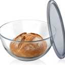 Large Glass Bowl for Sourdough Bread Making, 4.7 Quart Glass Mixing Bowl with Lid, Clear Glass Salad Cooking Bowl Kitchen Bread Salad Storage