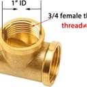 Joywayus 3PCS Brass Pipe Fittings 3/4" to 3/4" to 3/4" NPS Female Forged Tee Pipe Tube Fittings