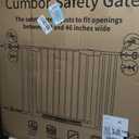 Cumbor 29.7-46" Baby Gate for Stairs, Toddler Safety Essentials for The House, Auto Close Dog Gate for Doorways, Mom's Choice Awards Winner-Easy Install Pressure Mounted Pet Gates for Dogs, White