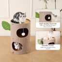 Cat House for Indoor Cats, 2-Storey Large Cat Bed Cave, Felt Covered Cats Tunnel Condo,23.6"