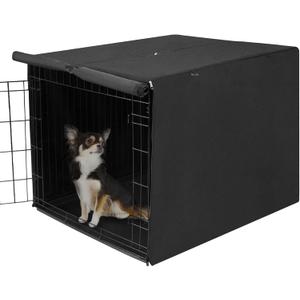 Deblue Durable Medium Dog Crate Cover, Windproof Dog Kennel Covers Fit 30 inch Wire Crate Cover Black - (30 inches, Black)