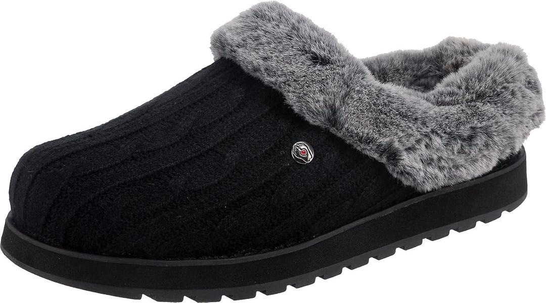 Skechers Women's Keepsakes  Ice Angel Slipper (8.5, Black)