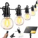 ZJOJO Solar Outdoor String Lights Waterproof, 50FT G40 Globe Patio Lights String Lights Solar Powered with 25 Edison Bulbs 2700K Shatterproof Hanging Lights for Porch Backyard Pergola Bistro