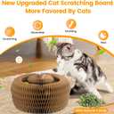 Upgraded-Magnetic Magic Organ Cardboard Cat Scratcher Toy with 2 Balls for Mental Physical Exercise, Multi-Shape Interactive Cardboard Cat Toy for Indoor Cats Flip with Fun, Brown/Gray,M, 1PCS
