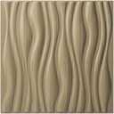 Art3d PVC Wave Board Textured 3D Wall Panels for Interior Wall Decor, Living Room, Bedroom, Office, Walnut, 19.7" x 19.7" (12 Pack)