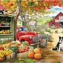 Puzzles for Adults 1000 Pieces Clearance, Animals Plant Bird Jigsaw Puzzles 1000 Pieces, Harvest Farm Puzzle Dog, Cozy Scene for Nature Lovers (28 x 20 In)