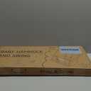 Wooden Play Gym with Beige Mat, Foldable Baby Play Gym, Infant Activity Mat with 6 Hanging Toys, Natural Pine Wood Frame Activity Center, Easy to Assemble & Clean, Newborn Present for Boys & Girls