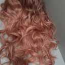 Esmee Long Wavy Pale Pink Wigs for Women Natuaral Synthetic Hair Heat Resistant Ombre Wig for Daily Party Cosplay Use