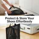 Travel Shoe Bag with Mesh & Zipper  Polyester TPU Sneaker Organizer, Portable Dustproof Storage & Laundry Wash Bag for Mens and Womens Shoes