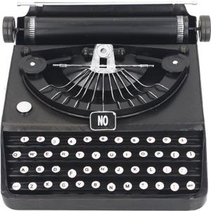 Antique Typewriter Model, Classic Manual Typewriter Model, Black Retro Vintage Portable Manual Props Model Decoration Ornaments for Home, Cafe Bar, Cabinet