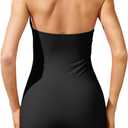 Tempt Me Women Tummy Control One Piece Swimsuits with Shorts Boyleg Retro Bathing Suit Halter Swimwear (Black, M)