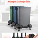 VEVOR Trash Can Dolly, Fit 16/23 Gallon Containers, Interior Dimension 18.11" L X 9.92" W, Trash Can Roller Base with 4 Swivel Wheels, 200lbs Weight Capacity, Smooth & Quiet Rolling Plastic Bin Dolly