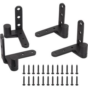 4 Pack Black Door Pivot Hinges Heavy Duty, 270 Degree Rotating Pivot Hinge, for Max 176lbs, for Wood Door, Cupboard/Swinging/Cafe/Saloon Door, Fence Gate Hinge, 201 Stainless Steel Pivot Hinge