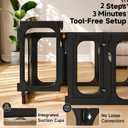 Acrylic Dog Playpen Indoor Expansion Panels, 26'' H Clear Transparent Add-On Panels with Integrated Suction Cups Base, No-Connector Panel-to-Panel Design, 2 Panels for Small Dogs, Black