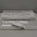 ETELI Over The Door Basket Organizer with 3 Mesh Baskets and 5 Hooks Heavy Duty Pantry Door Organizer Back of Door Storage Rack for Bathroom, Kitchen, Office, White