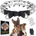 PetJett Prong Collar for Dogs - Adjustable Dog Training Collar No Pull Choke Collar for Dogs Pinch Collar for Dog Walking Tool for Small Medium, or Large Breed - Stainless Steel Metal Choker Chain (Large: 18 - 20" / 70 lbs, Black)