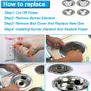 Drip Pan Electric Stove Burner Covers for Whirlpool W10278125, 4 Pack(2x6" and 2x8")