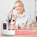3 IN 1 Electric Makeup Brush Cleaner,Automatic make up brush cleaner machine with Makeup Brush Dryer,Portable USB Deep Cleaning for All Size Beauty Makeup Brush Set,Blush Brush,Sponges