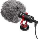 BOYA MM1 Universal Camera Microphone Super-Cardioid Shotgun Microphone with Shock Mount for Camera, Consumer, Camcorder iPhone, Android Smartphones