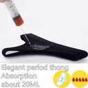 Period Underwear for women 20ML Heavy Flow Absorbent thong Leak Proof Period Thongs,Period Panties Tangas (Black, M)