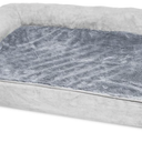 Furhaven Orthopedic Dog Bed for Medium/Small Dogs w/ Removable Bolsters & Washable Cover, For Dogs Up to 35 lbs - Plush & Suede Sofa - Gray, Medium