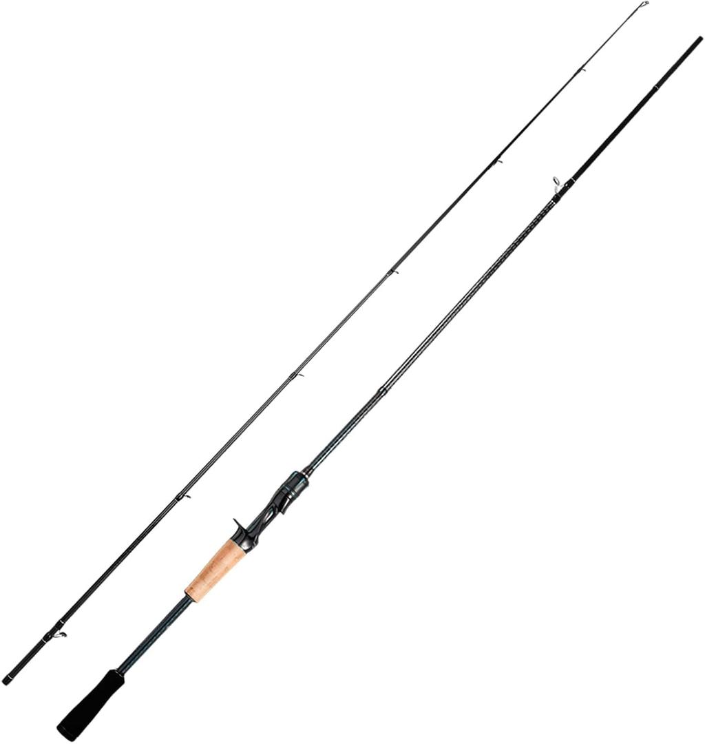 Fishing Rod, Magic L Spinning & Casting Rod 30T+24T Carbon Fiber 2 Pieces Rod Moderate Fast or Fast Action, Fuji O+A Guides EVA+Cork Handle