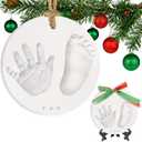 Baby Hand and Footprint Kit Girls, Boys - Personalized Baby’s First Christmas Ornament Kit, Newborn Christmas Gifts for New Mom, Cute Shower Gifts, Easy to Use Handprint Ornaments (Multi-Colored)