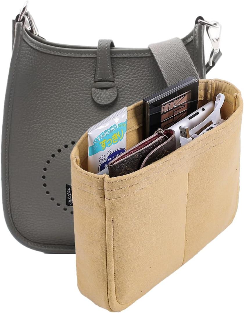Bag Organizer Insert, Tote Purse Insert, Pocket Wallet Divider for Hermes Evelyne 16/29/33 (S(5.924.7), Beige)